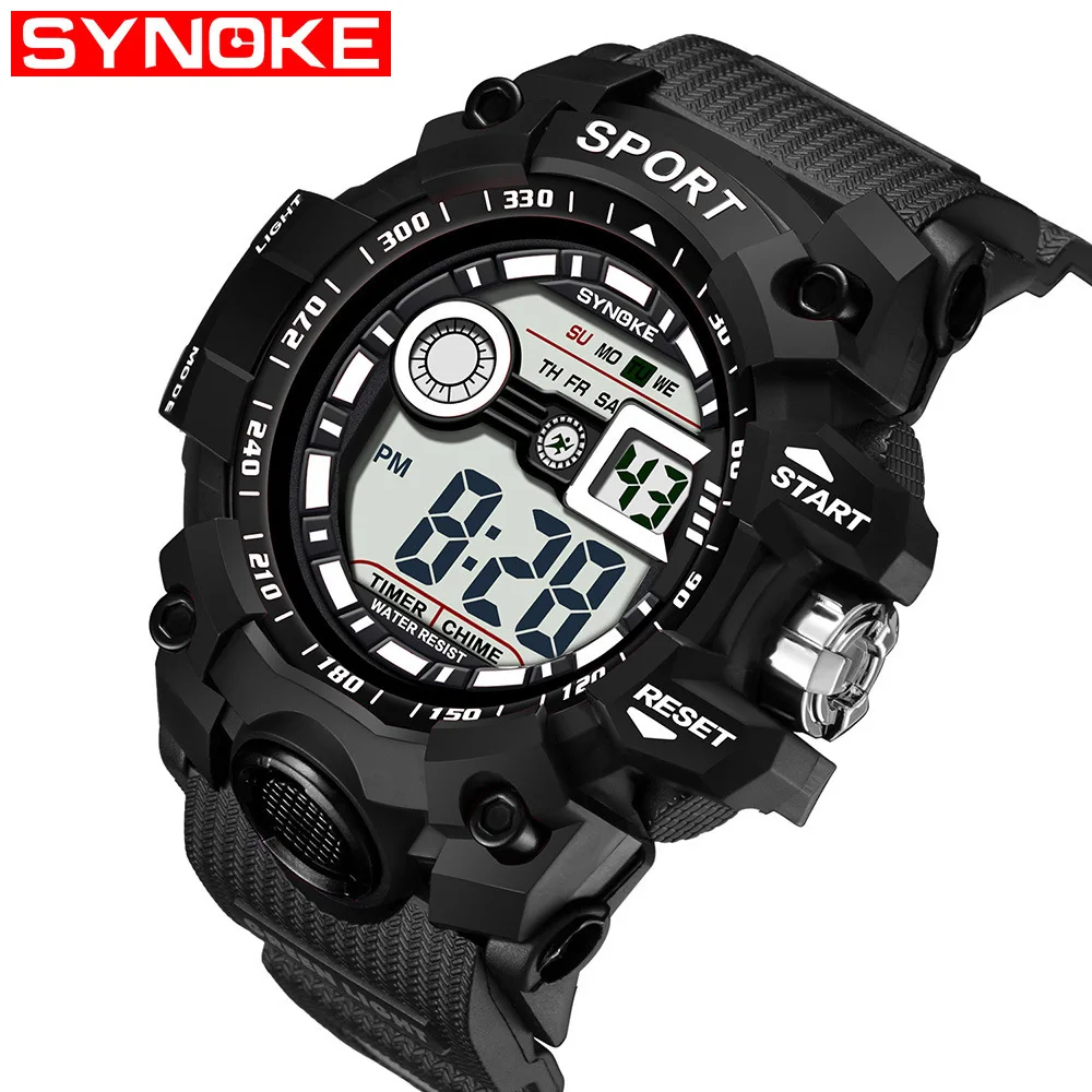 Artículo caliente Synoke-reloj electrónico deportivo para hombre, pulsera Digital con pantalla grande, multifunción, resistente al agua, para exteriores neQKMpwbJVO