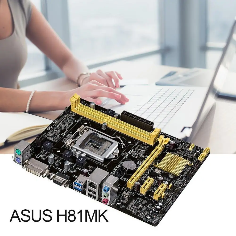 

Computer Motherboard For ASUS H81M-K DDR3 LGA 1150 CPU USB3.0 Motherborad H81 16GB I5 x16 PCIe Desktop USB2.0 For I3 I7 D4P0