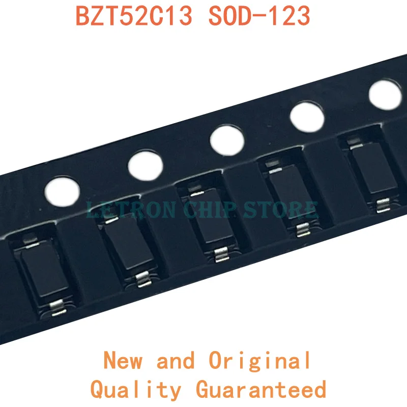 100 шт. BZT52C13 SOD123 BZT52C 13V WI SOD-123 1206 SMD Диод Зенера Новый и оригинальный | Электронные