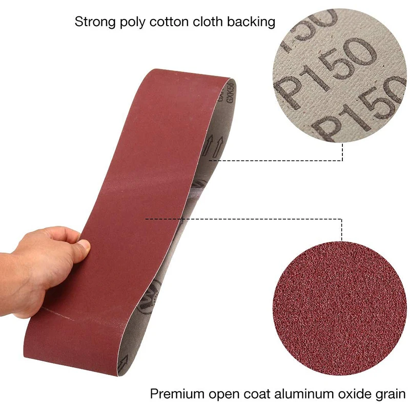 Aluminum Oxide Sanding Belts Heavy Duty Sanding Belts Multipurpose Abrasive For Belt Sander 4 x 36 Inch 10 Pcs sanding belts
