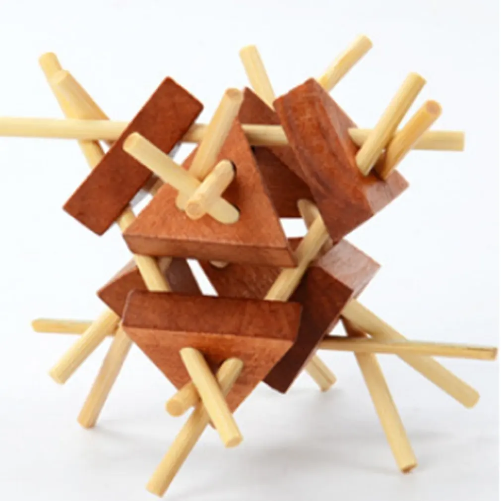 

DIY 3D Wooden Puzzle Toys Kong Ming Luban Lock Chinese Traditional Toy IQ Brain Teaser Assembling Ball Cube Game Education Toys