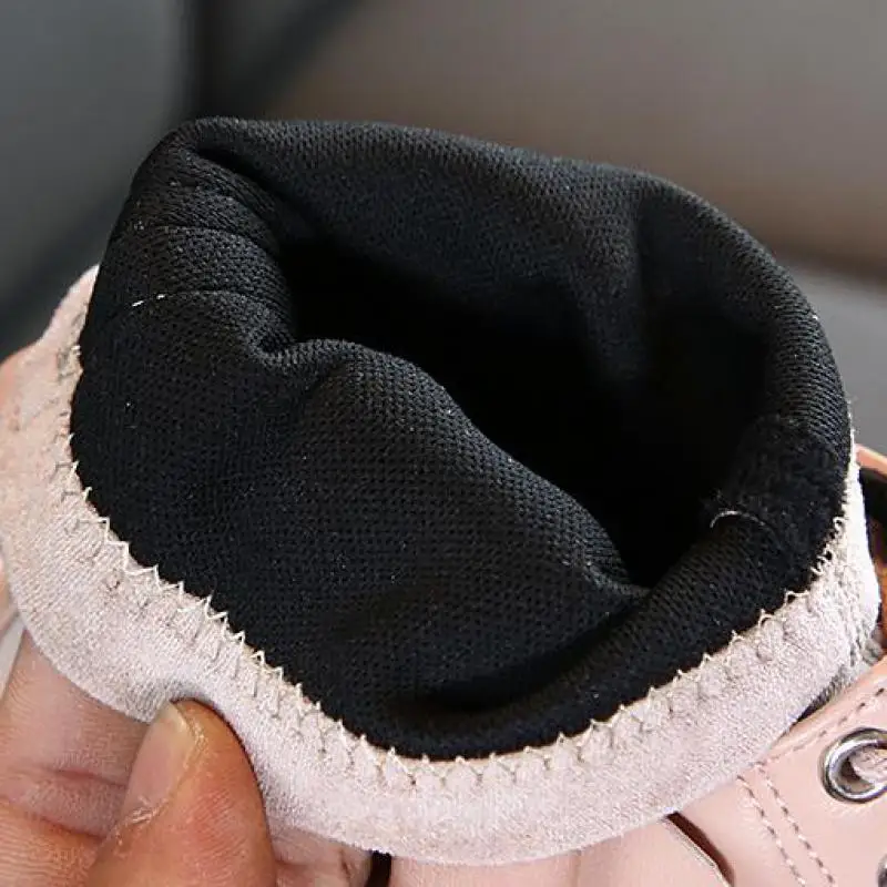 Autumn Girls Boots Kids Winter Shoes Boys Ankle Martin Boot Leather Fashion Waterproof Outdoor Cotton Warm Children Western Boot