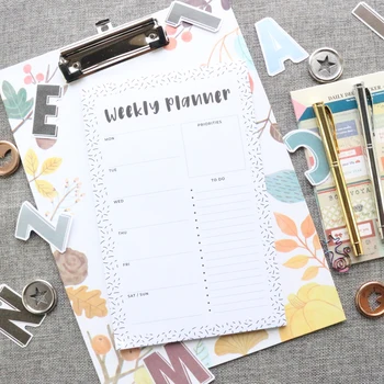 

Domikee New classic magnet fridge weekly planner notes pad A5 school personal agenda organizer memo pad stationery supplies gift