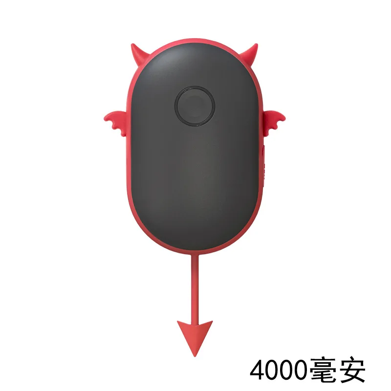 Demon hand warmers angel mini usb 2400 мАч/4000 мАч перезаряжаемая Мобильная мощность теплая Зарядка для малышей сокровище Meng pet теплый ребенок - Цвет: demon  4000mah