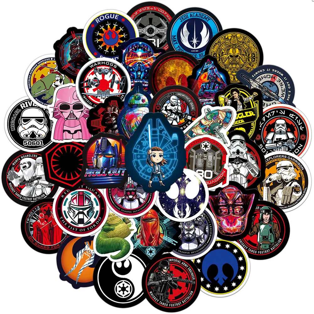 10/30/50pcs Cool Disney Star Wars Stickers for Laptop Skateboard Luggage Stationery Waterproof Cartoon Sticker Kids Toys Gift
