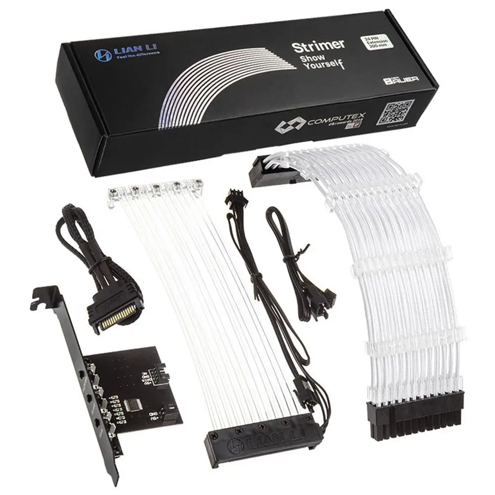 Прочный неоновый RGB материнская плата кабель шасси удлинитель питания 24Pin 5V PC Case