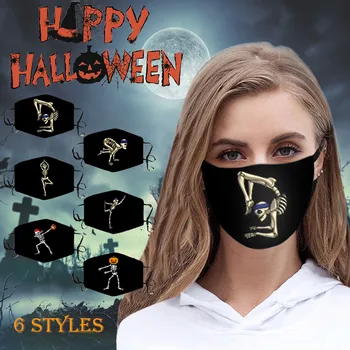 

Mascarilla Halloween Funny Print Face Mask Fashion Men And Women Breathable Cotton Mask Cycling Mask Mouth Caps Washable