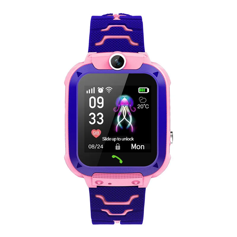 Q12 Смарт-часы LBS Детские Смарт-часы детские часы 1,44 дюймов водонепроницаемый голосовой чат LBS локатор трекер анти потеря монитор - Цвет: Princess Powde