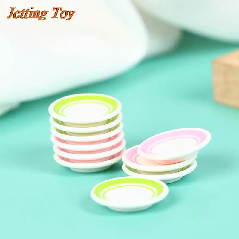 5Pcs/Set Kitchen Toys Doll house Colorful Dinner Plates Doll Durable Mini Food Dishes Tableware Miniature House Accessories