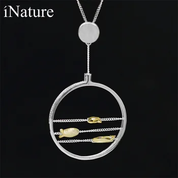 

INATURE 925 Sterling Silver Necklace For Women Cute Swimming Fish Shape Pendant Necklace Jewelry