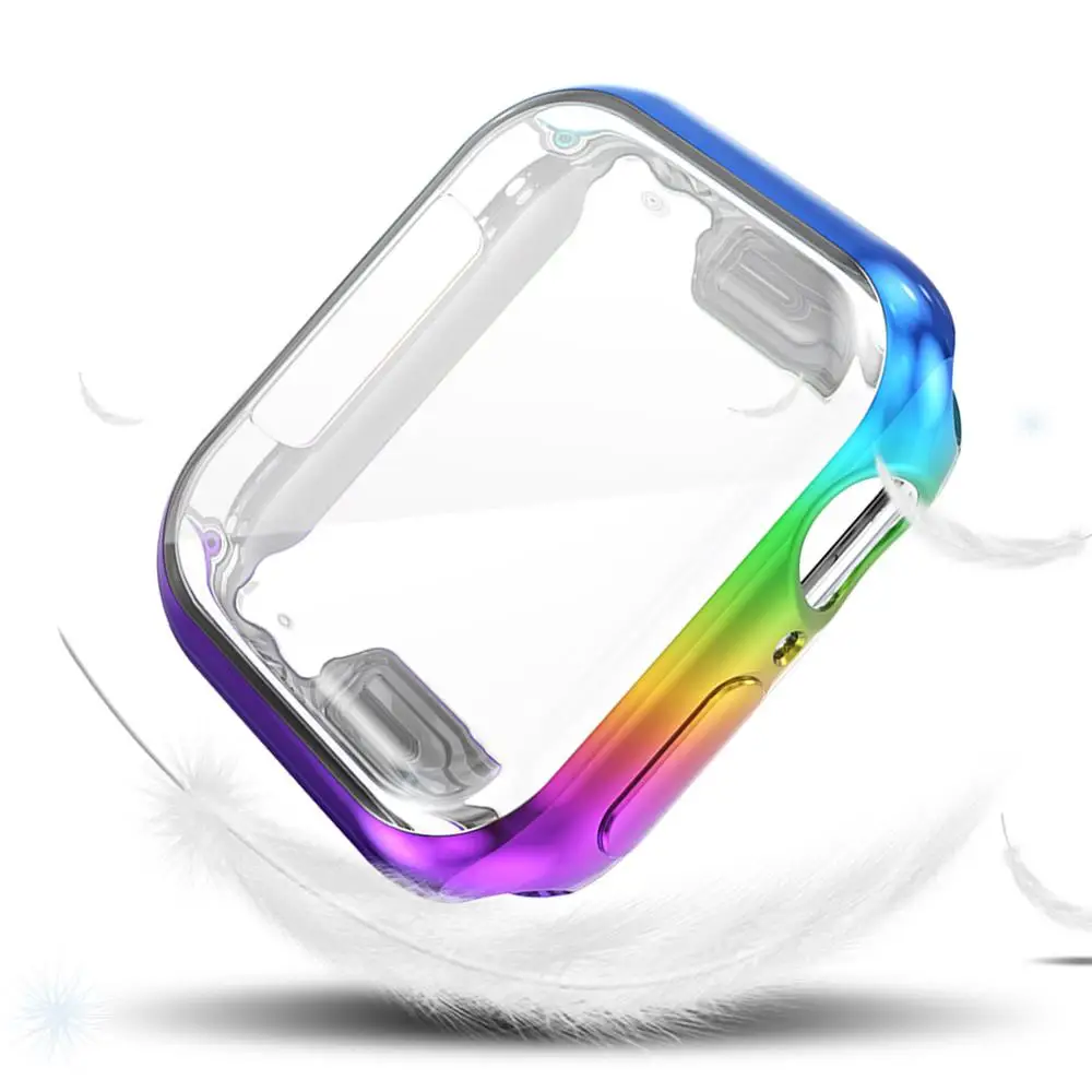 360 тонкий полный защитный чехол для Apple Watch Band 5 4 3 2 1 мягкий TPU протектор экрана iWatch