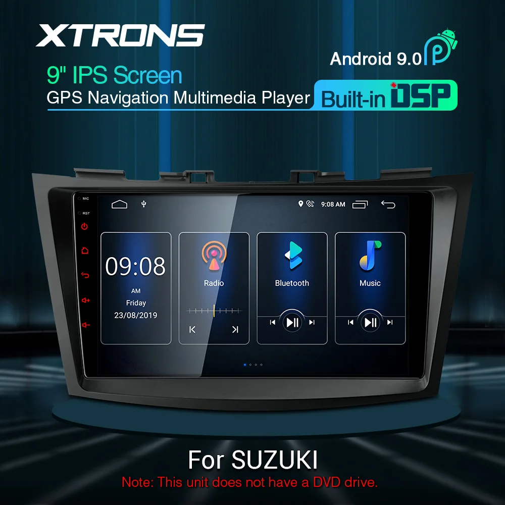 

XTRONS 9'' IPS Android 9.0 DSP Car Multimedia Stereo Radio Player for SUZUKI SWIFT 2011 2013 2014-2017 Ertiga 2012 GPS NO DVD