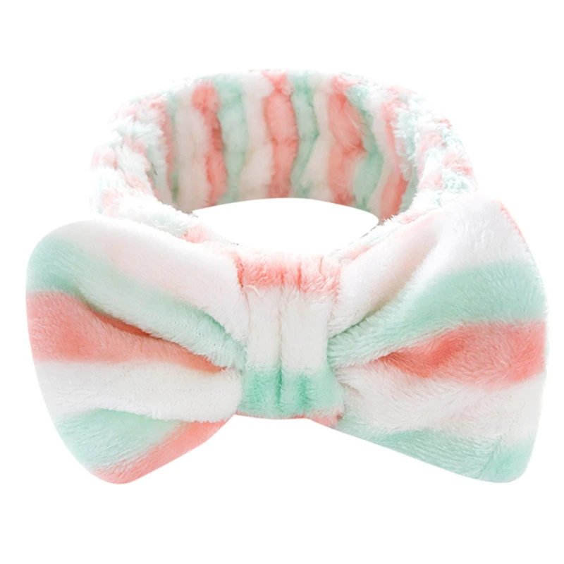 2019 New Arrival Women Head Wrap Soft Coral Fleece Makeup Headband Washing Face Turban Bow Hairband Hair Turban 1111