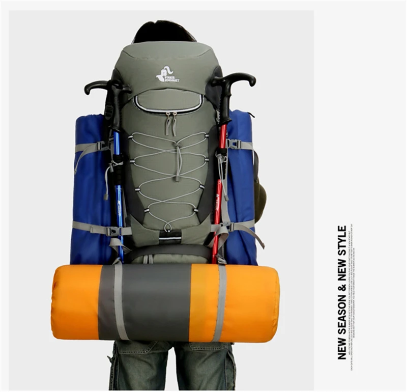 New 75L Large Capacity Climbing Backpack Sport Bag Waterproof Travel Rucksack Camping Hiking Trekking Backpack Molle Outdoor Bag