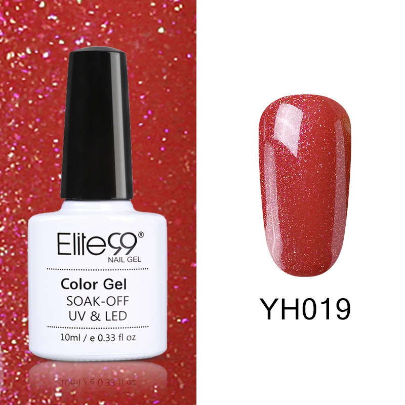 Elite99 Vernis Полупостоянный 10 мл Светодиодный УФ-гель замачиваемый пурпурный цвет светодиодный лак для ногтей нужна лампа отверждения Гель-лак - Цвет: YH019