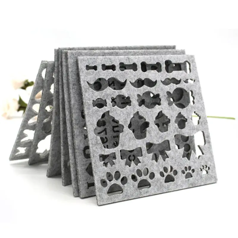 7Pcs Wolvilt Mold Naaldvilten Diy Craft Stencil Applique Handwerk Vormgeving Voor Breinaalden