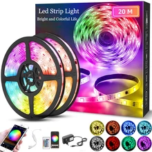 

30M WIFI LED Strip Lights Bluetooth RGB Led light 5050 SMD Flexible 20M 25M Waterproof 2835 Tape Diode DC WIFI Control+Adapter