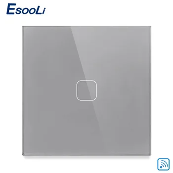 

Esooli 1/2/3 Gang EU/UK Standard RF433 Remote Control Wall Touch Switch,Wireless Remote Control Light Switch