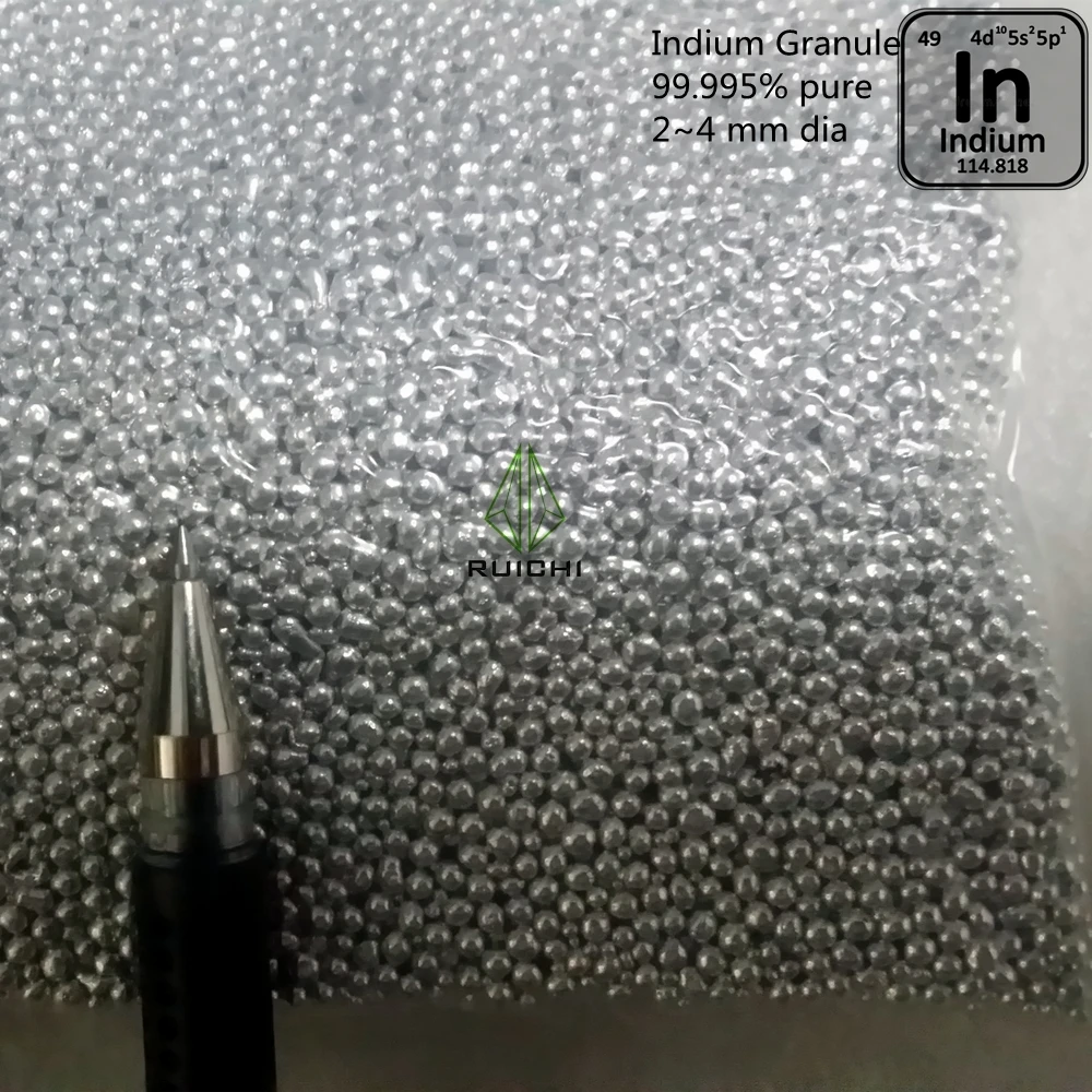 Indium Shot 99.995% Purity 1000g Indium Granule Indium Shot element 49 Indium Metal Ball