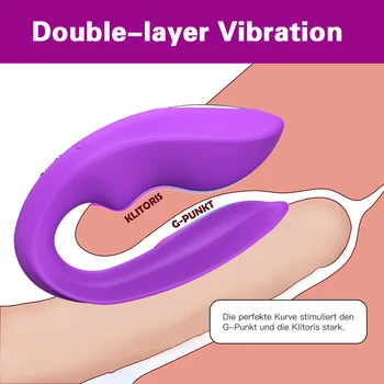 Wireless Vibrator Dual Motor U Shape Dildo G Spot Vibrator Clit Vibrators Stimulation Sex Toy for Women Couple USB Rechargeable 2