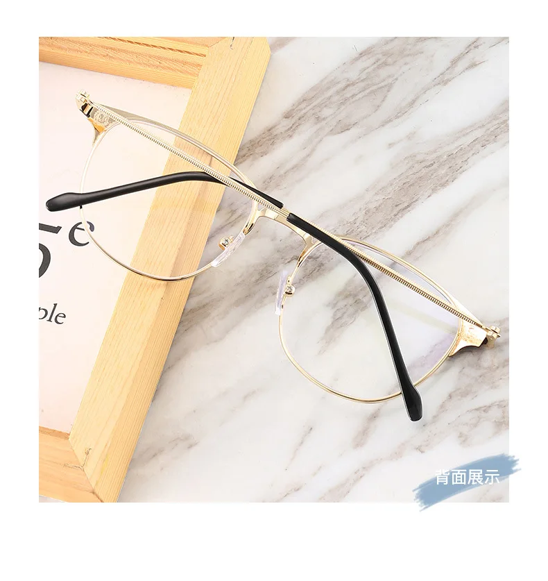 blue light filter glasses 2021 Fashion unisex square Plain glasses for men women Metal frame glasses for party eyeglasses Gentle Black eyebrow frame blue blockers