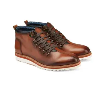 

Fashion Men PU leather Shoes Top Quality Vintage PU Leather Plaid Boots Lace Up Mens Boots Casual Zapatos De Hombre TV332