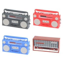 Meubles miniatures pour maison de poupée 1:12, 1 pièce, en plastique, modèle Radio rétro, lecteur enregistreur, jouet, décoration de maison de poupée 
