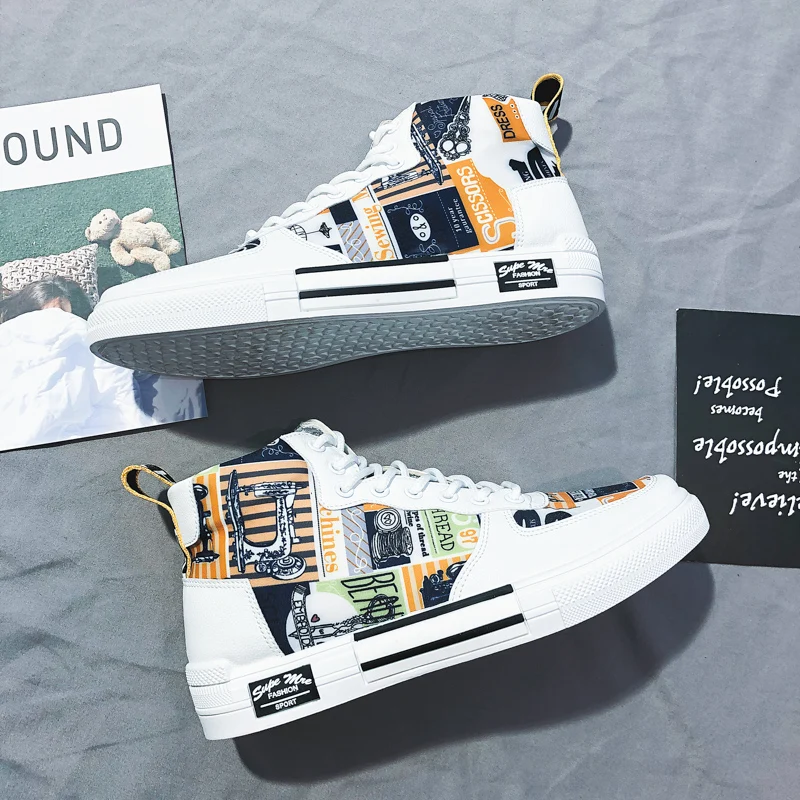 

Men's Vulcanize Shoes Classic Retro Canvas Casual Sneakers for Boys Stylish Tide Fashion Canvas Boots Male Trendy Yellow Shoes