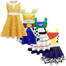 Костюм для девочек с героями мультфильма «История игрушек 4», Базз Лайтер, Джесси Вуди Габби, детская повседневная одежда, платье-пачка в стиле аниме