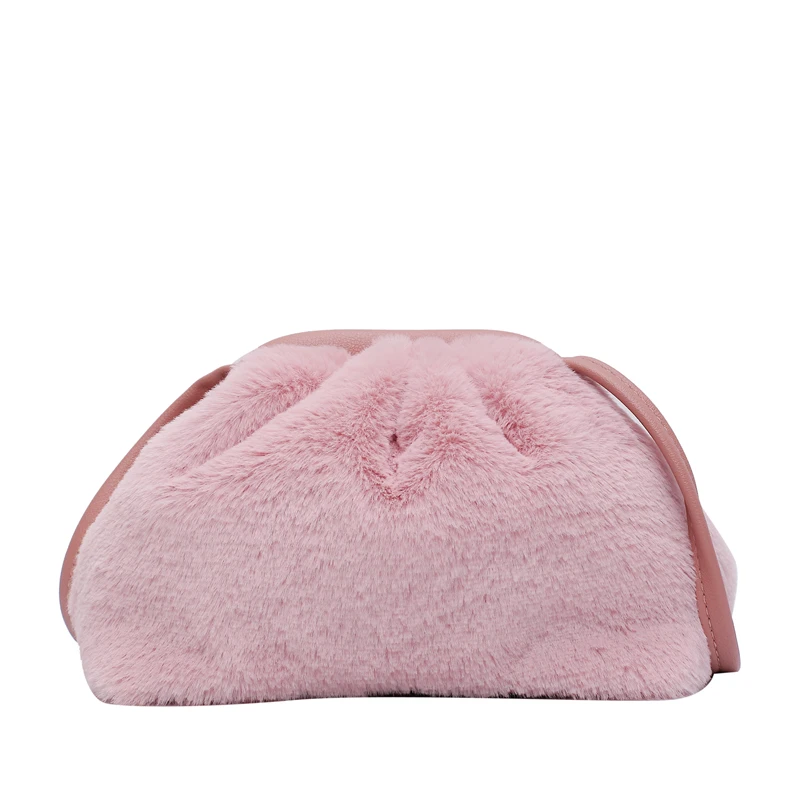 Осенняя и зимняя модная сумка из искусственного меха, мягкая и удобная сумка-мессенджер, женская сумка, пять цветов на выбор, дизайнерская брендовая Высококачественная сумка на плечо, женская сумка, сумка на плечо - Цвет: Розовый