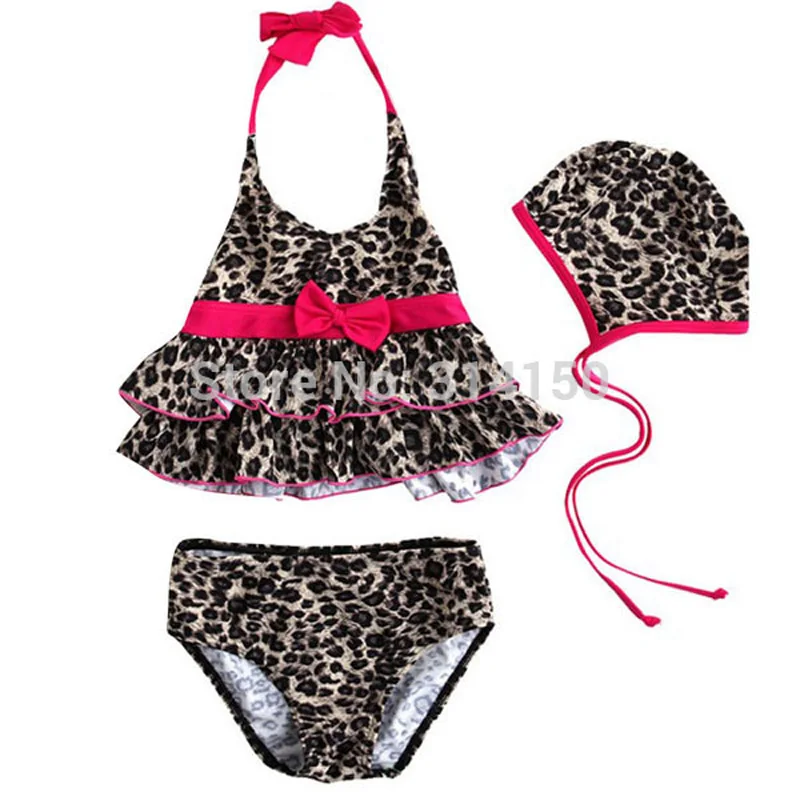 VIVOBINIYA Free Shipping Children Swimwear Baby Girl Black Leop Style