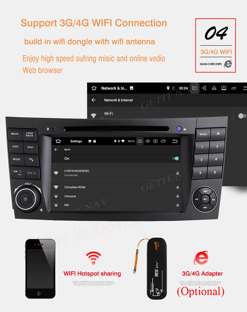 Top DSP IPS 4G 64G Android 9.0 2 din car DVD player For Mercedes Benz E-class W211 E200 E220 E300 E350 E240 E270 E280 CLS CLASS W219 5