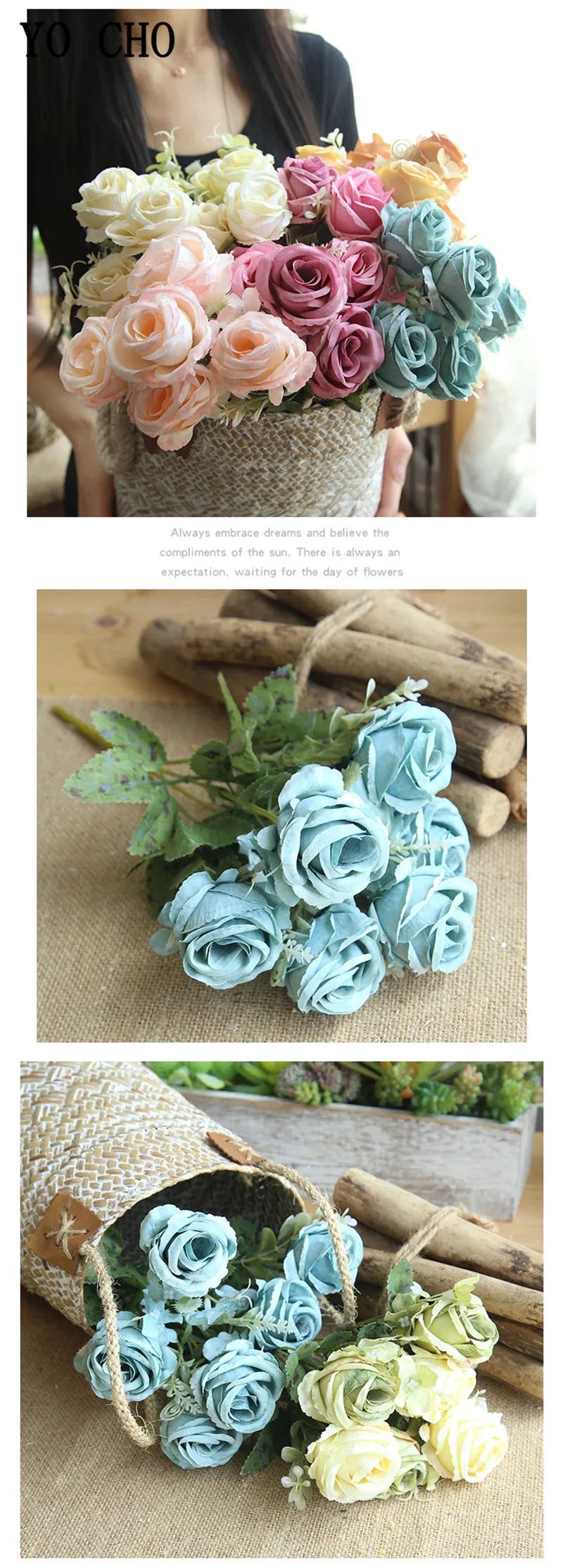 wedding bouquet artificial flowers roses peonies home decor (8)