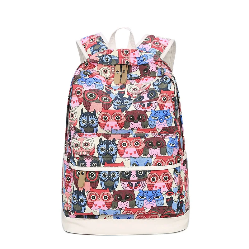 Новые продукты корейский стиль сова напечатанный рюкзак повседневный рюкзак носимый Холст Открытый мешок поколение жира