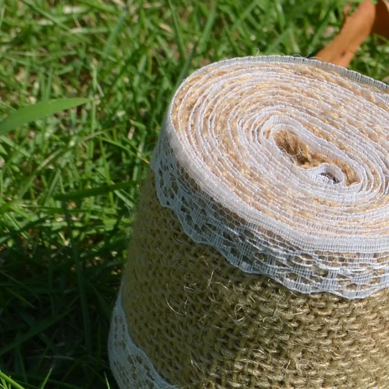 2 м/кружево в рулоне желтый льняной рулон DIY Одежда лента для аксессуаров тканый льняной пояс свадебный стол и стул украшения Аксессуары