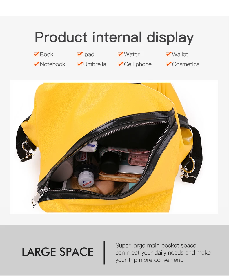 Многофункциональные рюкзаки женская сумка через плечо из искусственной кожи женские Лоскутные школьные сумки для девочек-подростков Mochila Feminina XA541H