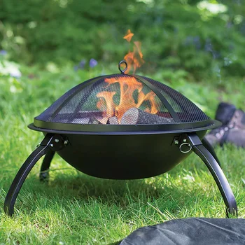 

Outdoor Fire Pit Stove Garden Patio Wood Log Burner BBQ Grills Camping Brazier Stove Barbecue Grill Rack Net Cooking Tools 55cm