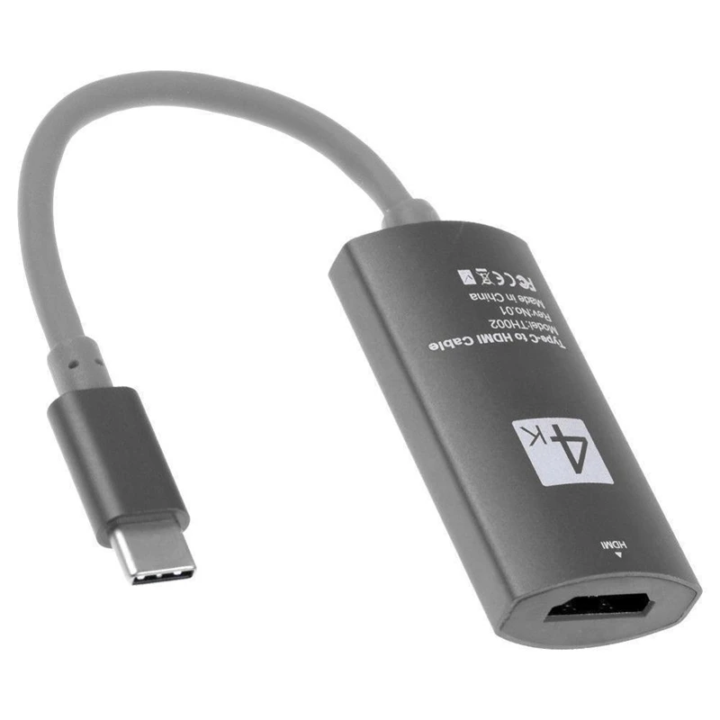 Grey Тип C к HDMI Женский видео кабель адаптер конвертер для MacBook samsung Galaxy S8 S9 s10+ Note8 9 Note10+ SONY htc LG G5 к телевизору - Цвет: Grey