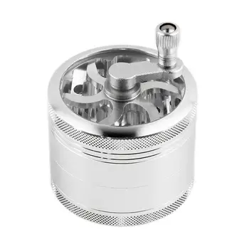 

4 Layers Tobacco Spice Grinder Herb Weed Grinder with Mill Handle Salt and Pepper Mills Kitchen Tools
