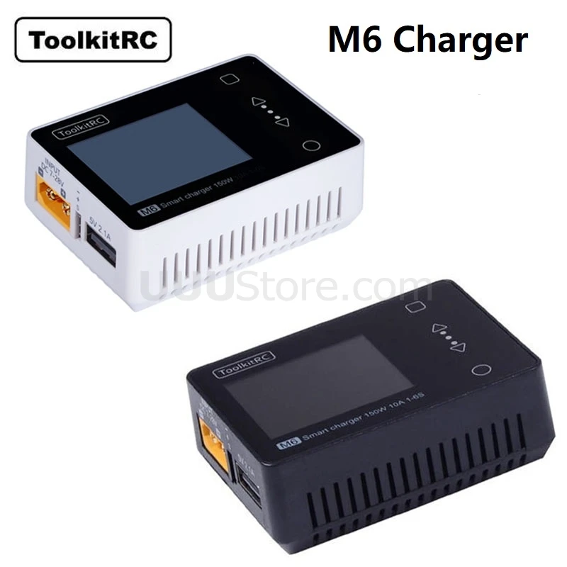 ToolkitRC M6 150W 10A 2-6S Mini Pocket Model Charger Servo Balance Charger Lipo LiHV Life Lion NiMh Pb Cell Checker