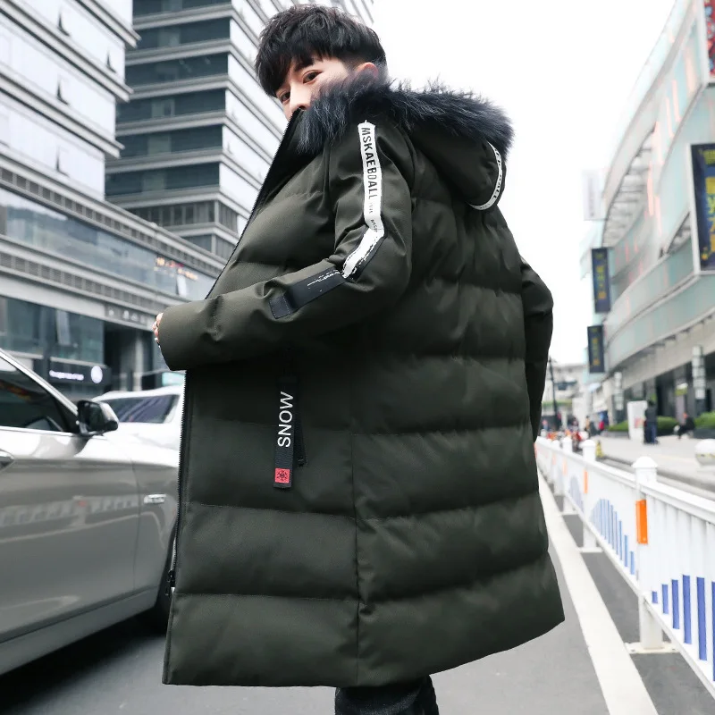 New Style Winter Mid-length Thick Coat Trend Korean-style Clothes Winter Cotton-padded Clothes Teenager MEN'S Cotton Clothe