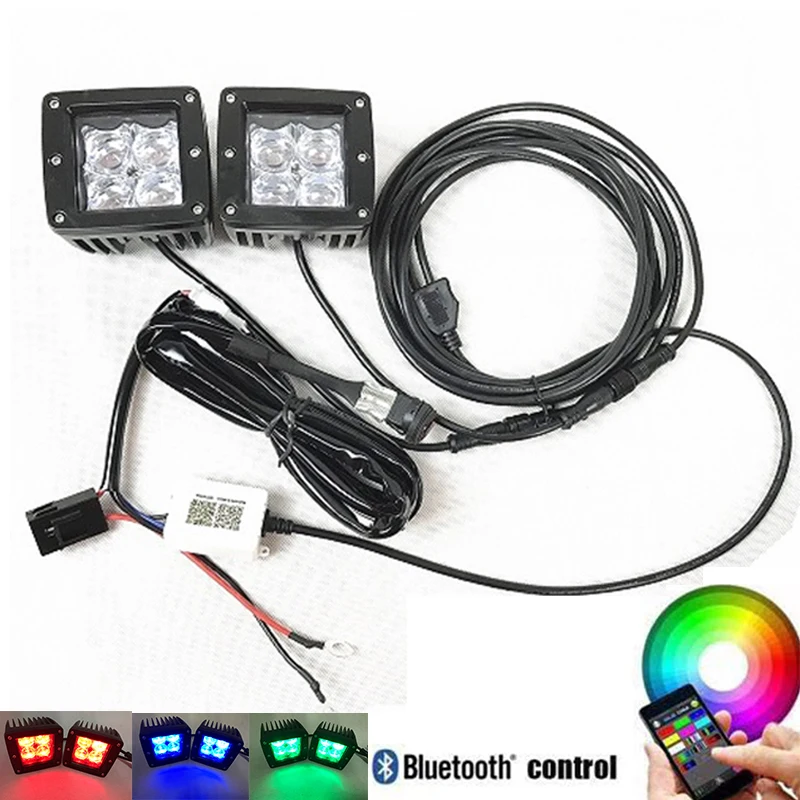20 Вт 5D RGB стручки заподлицо Bluetooth переключатель управление музыкальным режимом много цветов меняющийся светодиодный светильник для грузовика джипа мотоцикла