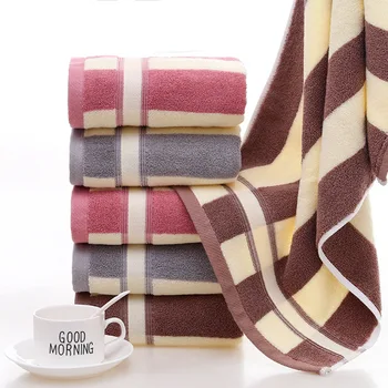 

Manufacturers Direct Selling Fashion Vertical Stripe Towels Adult Face Wash 32 Unit Thickened Gift Towel