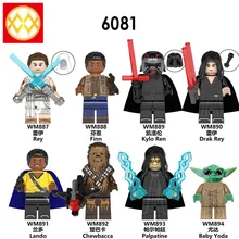 WM6081 мандалор Финн Lando Палпатин ребенок йода Темный Рей Дарт Вейдер Супер Герои строительные блоки игрушки для детей