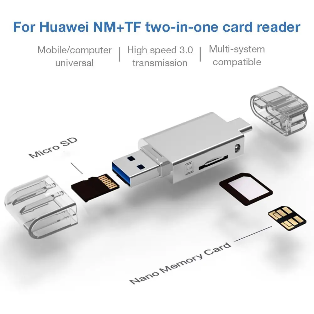 Для huawei NM кард-ридер тип-c компьютер два-в-одном цинковый сплав TF/NM карта мульти-диск письмо