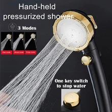 

High Pressure Upgrade Shower Head 3 Modes Handheld Adjustable Water Saving ShowerHead Pressurized Spray Nozzle Bathroom supplies
