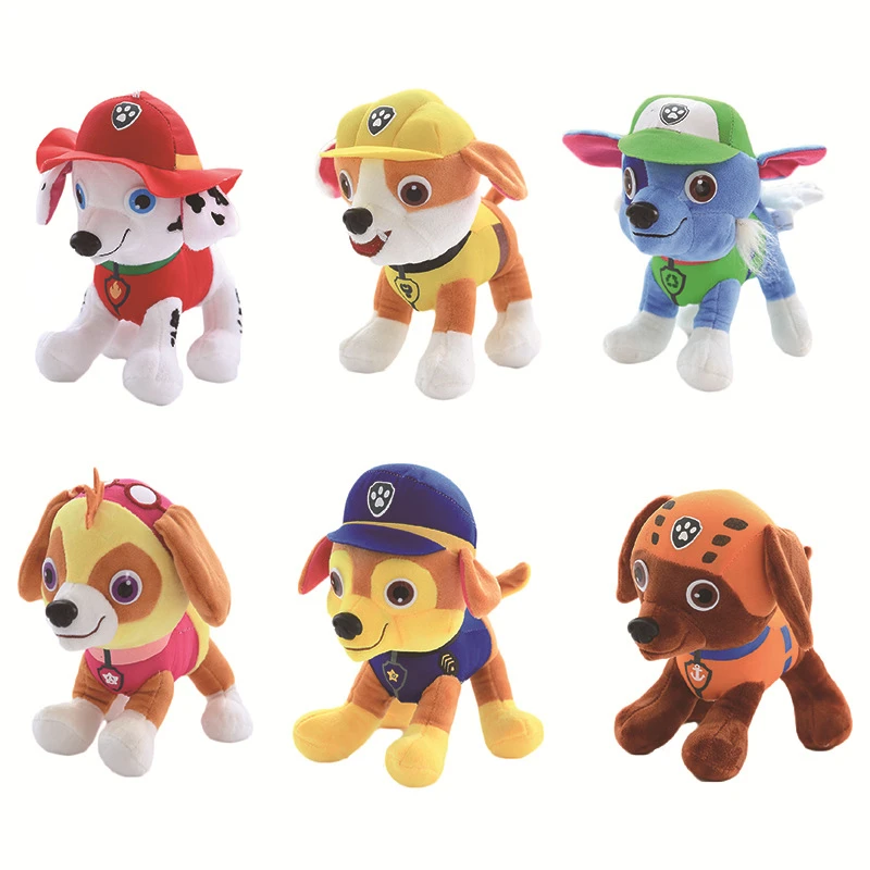 12cm paw patrol anime cartoon animal stuffed soft plush doll puppy Zuma Archie 6ps plush doll model toy child gift car - buy the price of $3.97 in aliexpress.com