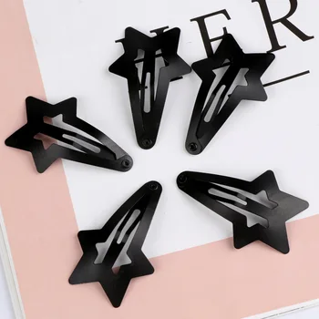 

5pcs Snap Hair Clips for Baby Girls Children Hair Styling Tools Cute Star Clip Pins Hairdressing Hairpins Metal Barrettes