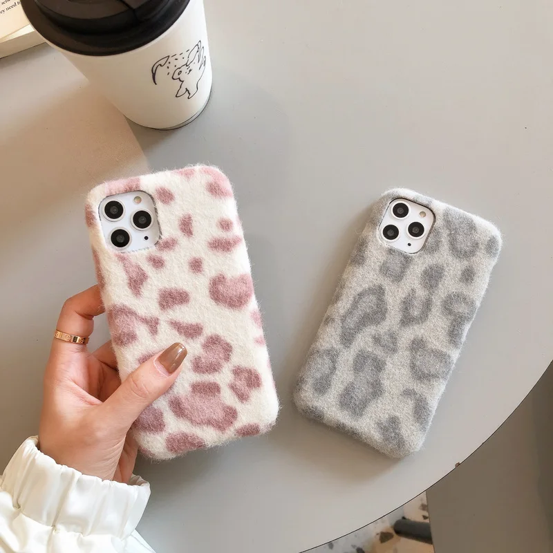 GlamPhone чехол плюшевый леопардовый чехол для телефона для iPhone11Pro/Max X XS Max XR Мягкий силиконовый чехол для iPhone11 7 8 6 6s Plus чехол