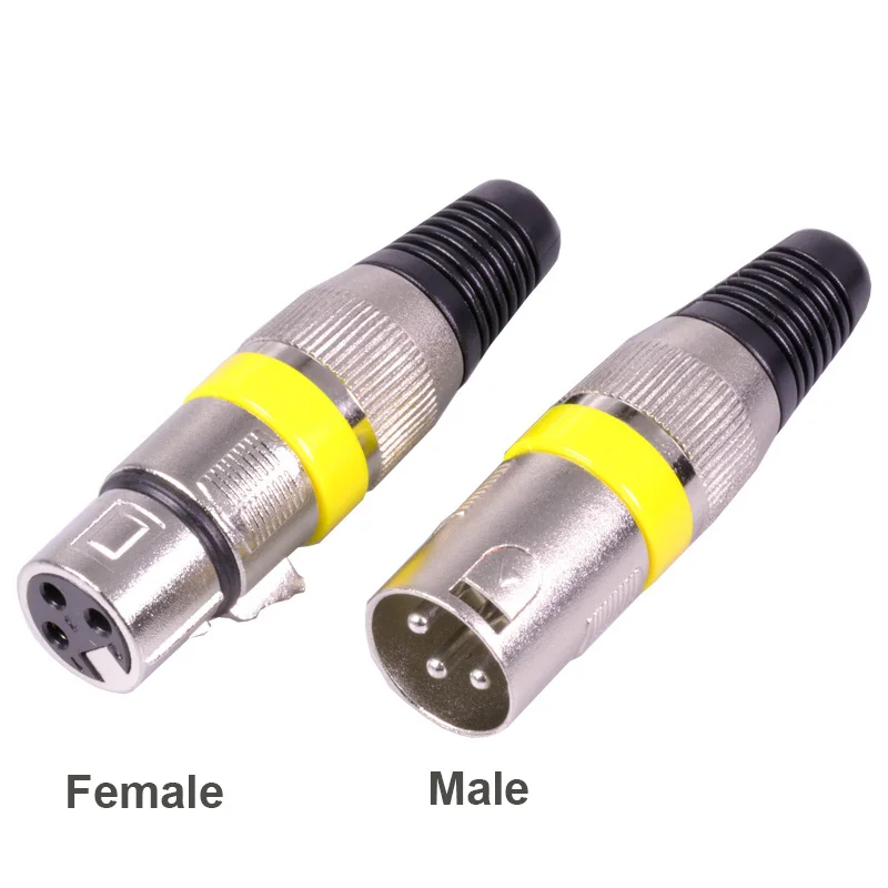 Yellow 10 шт./лот 3 Pin XLR гнездовой разъем проводной розеточный Соединитель 3 полюса Микрофон XLR разъем MIC Аудио кабель Разъем 7 цветов - Цвет: Yellow